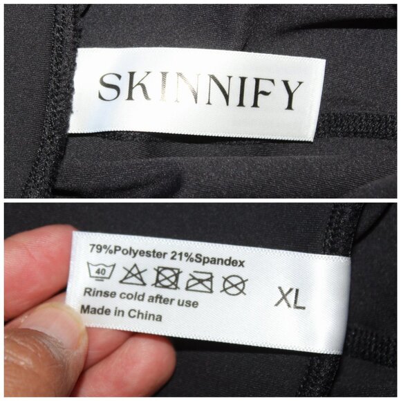 Skinnify Black Capri Built-in Resistance Bands XL High Waist Workout & Yoga pant - Picture 10 of 12